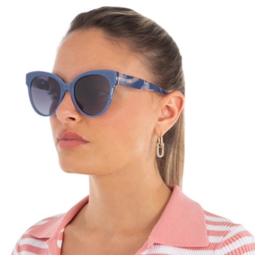 Kate Spade AUBRIELLA/G/S 0PJP 9O Cat Eye Sunglasses - Blue/Grey - Picture 3 of 11